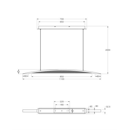 Fabas Luce 3697-40-102 - Dimmbare LED-Hängeleuchte an Schnur CORDOBA LED/36W/230V weiß+/Holz