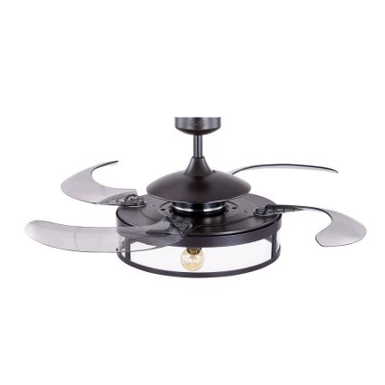 FANAWAY 212927 - LED-Deckenventilator CLASSIC 3xE27/4W/230V schwarz Ø 112 cm + Fernbedienung