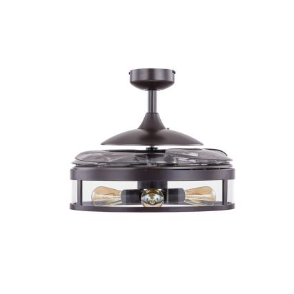FANAWAY 212927 - LED-Deckenventilator CLASSIC 3xE27/4W/230V schwarz Ø 112 cm + Fernbedienung
