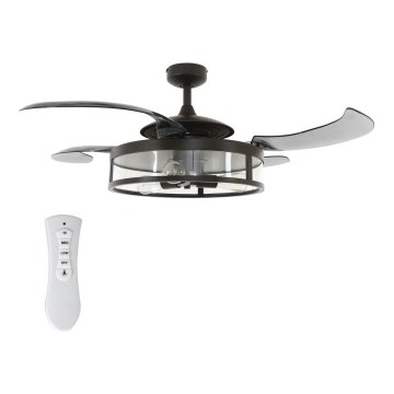 FANAWAY 212927 - LED-Deckenventilator CLASSIC 3xE27/4W/230V schwarz Ø 112 cm + Fernbedienung