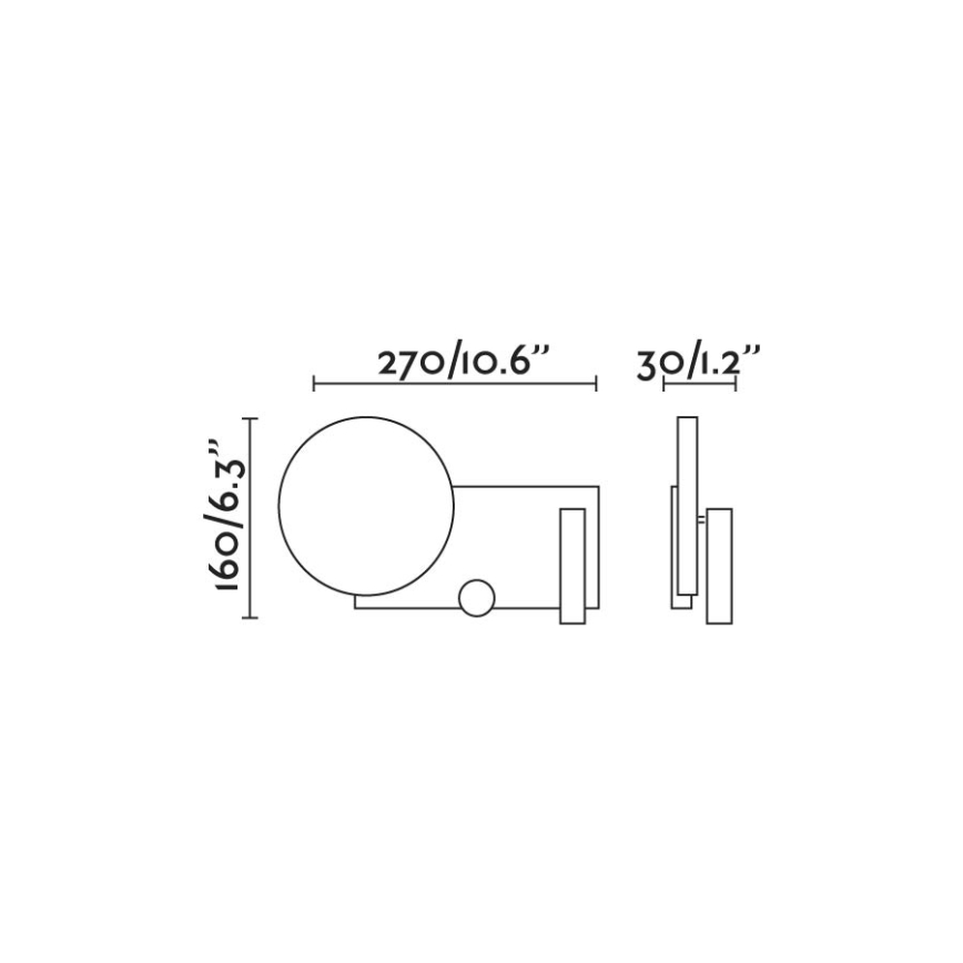 FARO 20066 - LED Dimmbare kleine Wandleuchte KLEE LED/10W/230V + LED/3W links