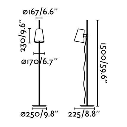 FARO 29998 - Stehleuchte LUPE 1xE27/20W/230V chromglänzend