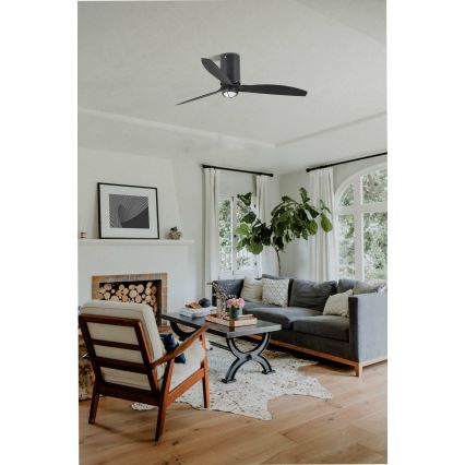 FARO 32043WP-10 - LED-Deckenventilator MINI TUBE FAN M LED/16W/230V schwarz d 128 cm SMART + Fernbedienung