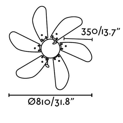 FARO 33179 - Deckenventilator PALAO 1xE14/40W/230V