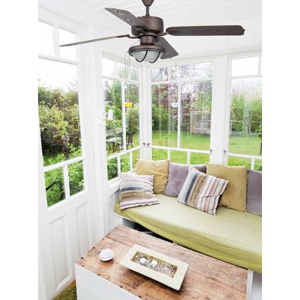 FARO 33356 - Deckenlüfter HIERRO 2xE27/60W/230V IP44