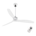 FARO 33394 - Deckenventilator JUST FAN glänzendes Chrom / klar + Fernbedienung