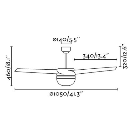 FARO 33415 - Deckenventilator EASY 2xE27/15W/230V