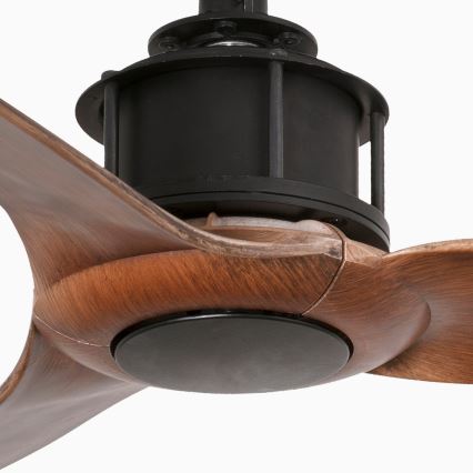FARO 33425WT - Deckenventilator JUST FAN S Ø 81 cm braun/schwarz Wi‑Fi Tuya + Fernbedienung