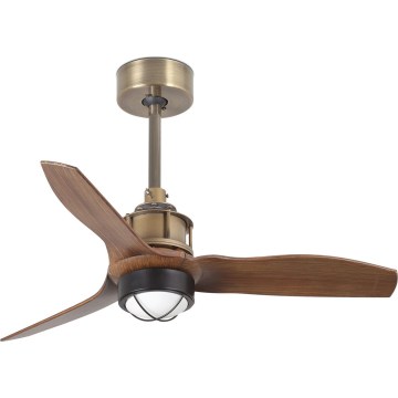 FARO 33428WT1N - LED-dimmbarer Deckenventilator JUST FAN S LED/16W/230V Ø 81 cm braun/messing Wi-Fi Tuya + Fernbedienung