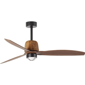 FARO 334351N - LED dimmbarer Deckenventilator WEAVER M LED/16W/230V Ø 128 cm braun/schwarz + Fernbedienung