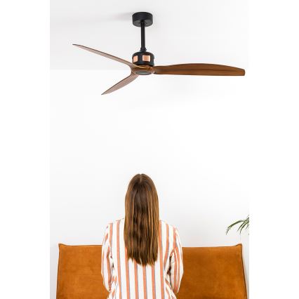 FARO 33451WT - Deckenventilator COPPER FAN M, Durchmesser 128 cm, Braun/Schwarz, Tuya Wi-Fi + Fernbedienung