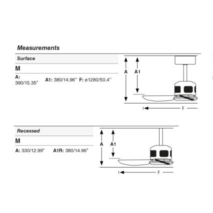 FARO 33451WT - Deckenventilator COPPER FAN M, Durchmesser 128 cm, Braun/Schwarz, Tuya Wi-Fi + Fernbedienung