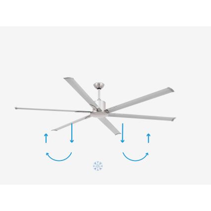 FARO 33465A - Deckenventilator ANDROS XL mattes Chrom d 213 cm + Fernbedienung