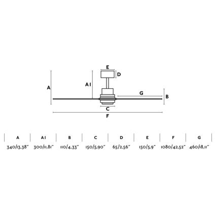 FARO 33508DC - Deckenventilator MINI LANTAU matt Chrom/braun d 108 cm + Fernbedienung