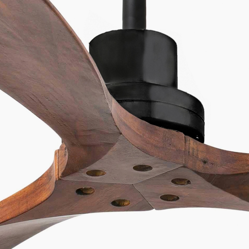 FARO 33516DCWP - Deckenventilator LANTAU L schwarz/braun d 132 cm SMART + Fernbedienung