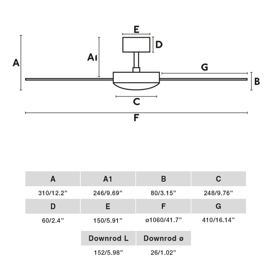 FARO 33603DC - Deckenventilator MINI MALLORCA S braun/weiß d 106 cm + Fernbedienung