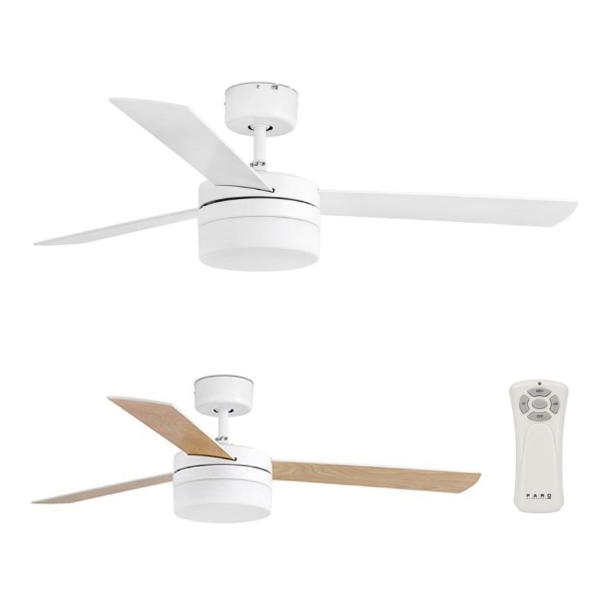 FARO 33607 - Deckenventilator PANAY 2xE14/40W/230V weiß + Fernbedienung