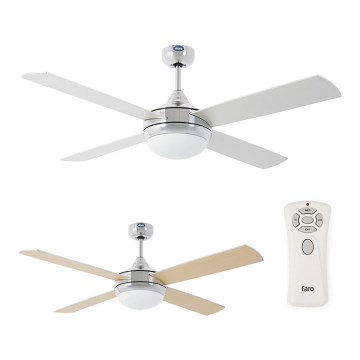 FARO 33701 - Deckenventilator ICARIA mit Fernbedienung 2xE27/20W/230V grau d 132 cm + Fernbedienung