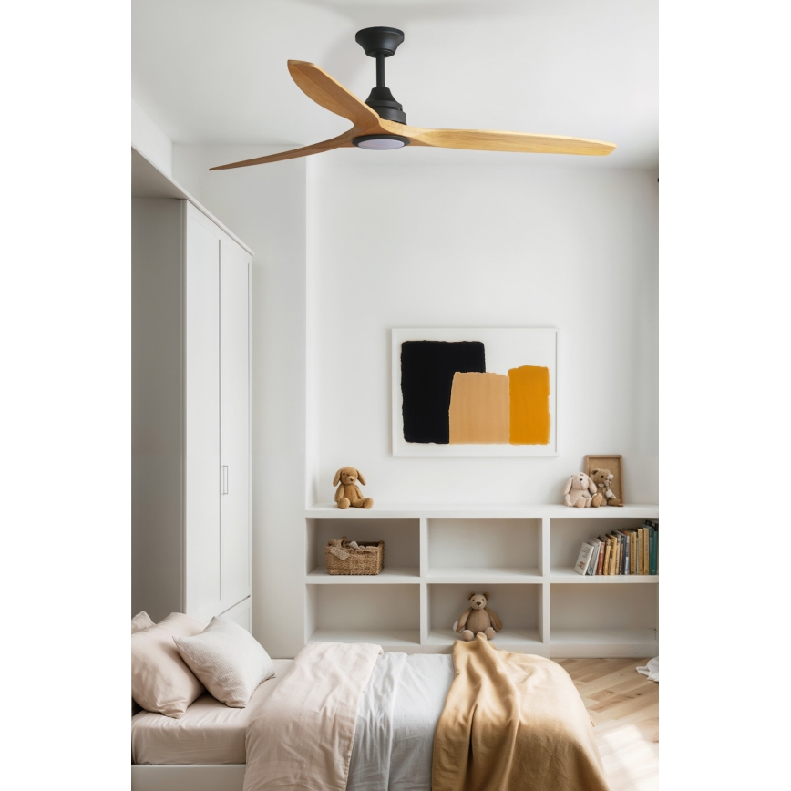 FARO 33719DCT - LED Dimmbarer Deckenventilator ALO LED/20W/230V 2700/4000/6500K braun/schwarz Ø 152 cm Wi-Fi Tuya + Fernbedienung