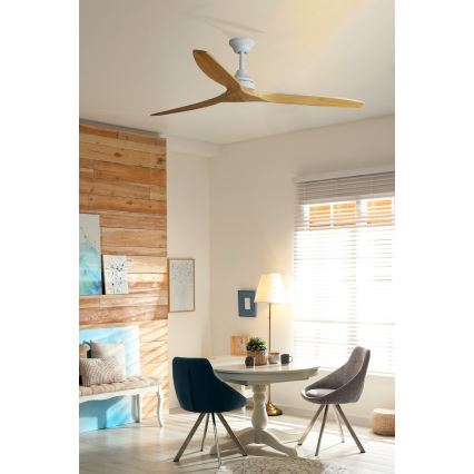 FARO 33728DC - Deckenventilator ALO L Holz/weiß d. 152 cm + Fernbedienung