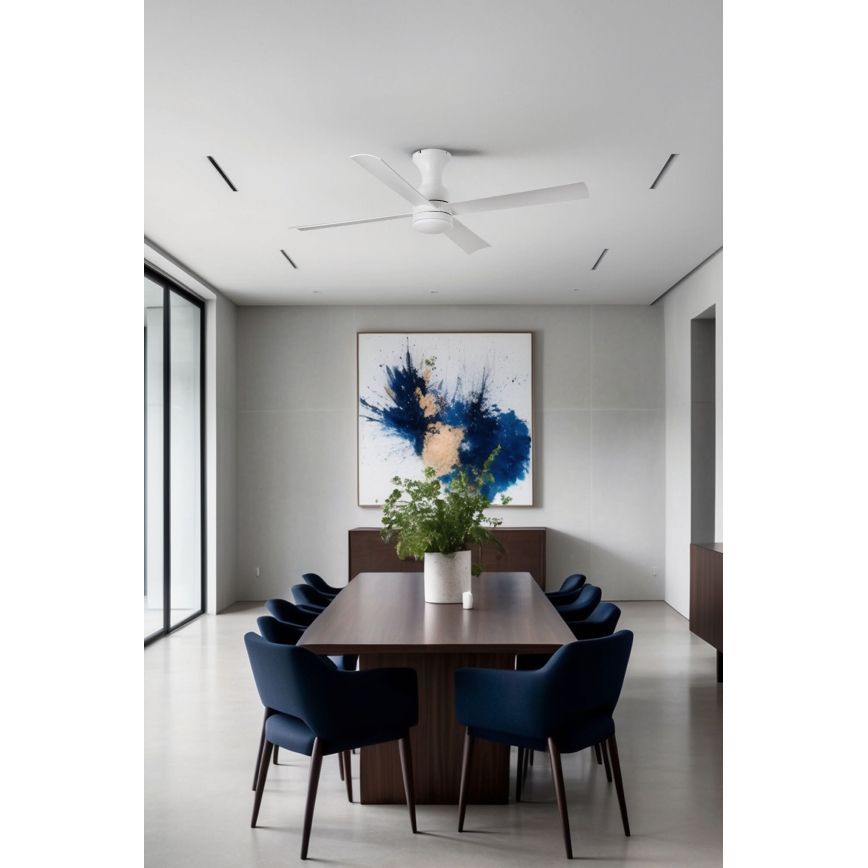 FARO 33756WT - LED-Deckenventilator FRASER XL LED/16W/230V weiß d 120 cm Wi-Fi Tuya + Fernbedienung