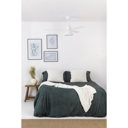 FARO 33760WT-22 - Dimmbarer Deckenventilator AMELIA L CONE LED/20W/230V 2700/3500/5000K weiß pr. 132 cm Wi-Fi Tuya + Fernbedienung