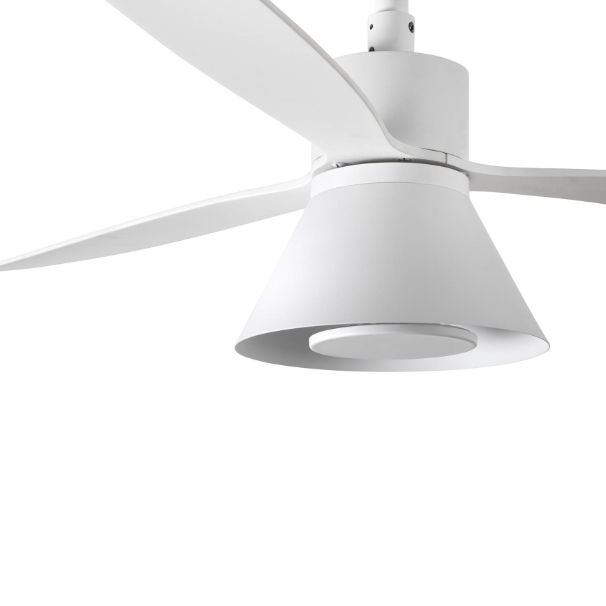 FARO 33760WT-22 - Dimmbarer Deckenventilator AMELIA L CONE LED/20W/230V 2700/3500/5000K weiß pr. 132 cm Wi-Fi Tuya + Fernbedienung