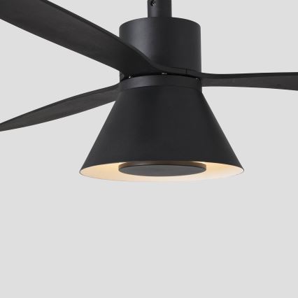 FARO 33761WT-23 - LED Dimmbarer Deckenventilator AMELIA L CONE LED/20W/230V 2700/3500/5000K schwarz pr. 132 cm Wi-Fi Tuya + Fernbedienung