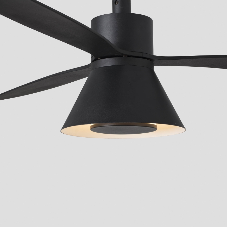 FARO 33761WT-23 - LED Dimmbarer Deckenventilator AMELIA L CONE LED/20W/230V 2700/3500/5000K schwarz pr. 132 cm Wi-Fi Tuya + Fernbedienung