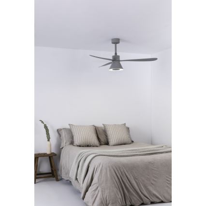 FARO 33762WT-24 - LED Dimmbarer Deckenventilator AMELIA L CONE LED/20W/230V 2700/3500/5000K grau pr. 132 cm Wi-Fi Tuya + Fernbedienung