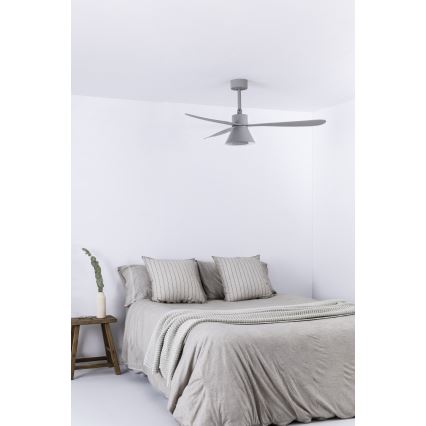 FARO 33762WT-24 - LED Dimmbarer Deckenventilator AMELIA L CONE LED/20W/230V 2700/3500/5000K grau pr. 132 cm Wi-Fi Tuya + Fernbedienung