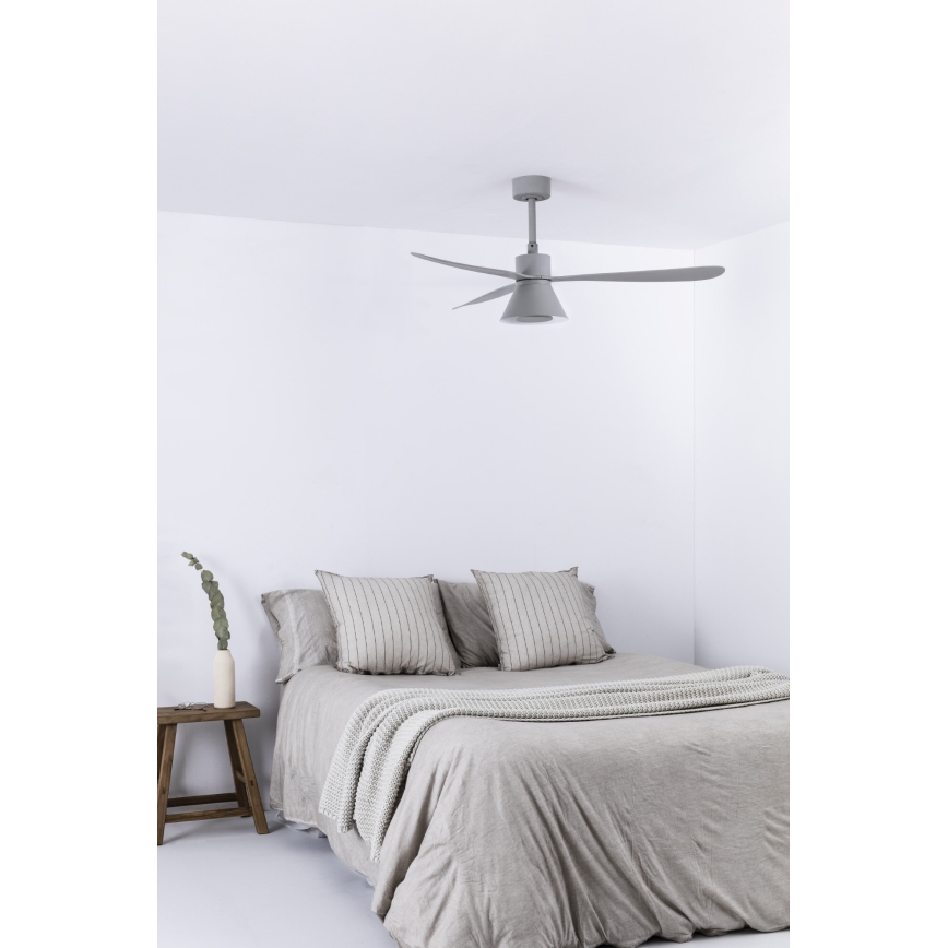 FARO 33762WT-24 - LED Dimmbarer Deckenventilator AMELIA L CONE LED/20W/230V 2700/3500/5000K grau pr. 132 cm Wi-Fi Tuya + Fernbedienung