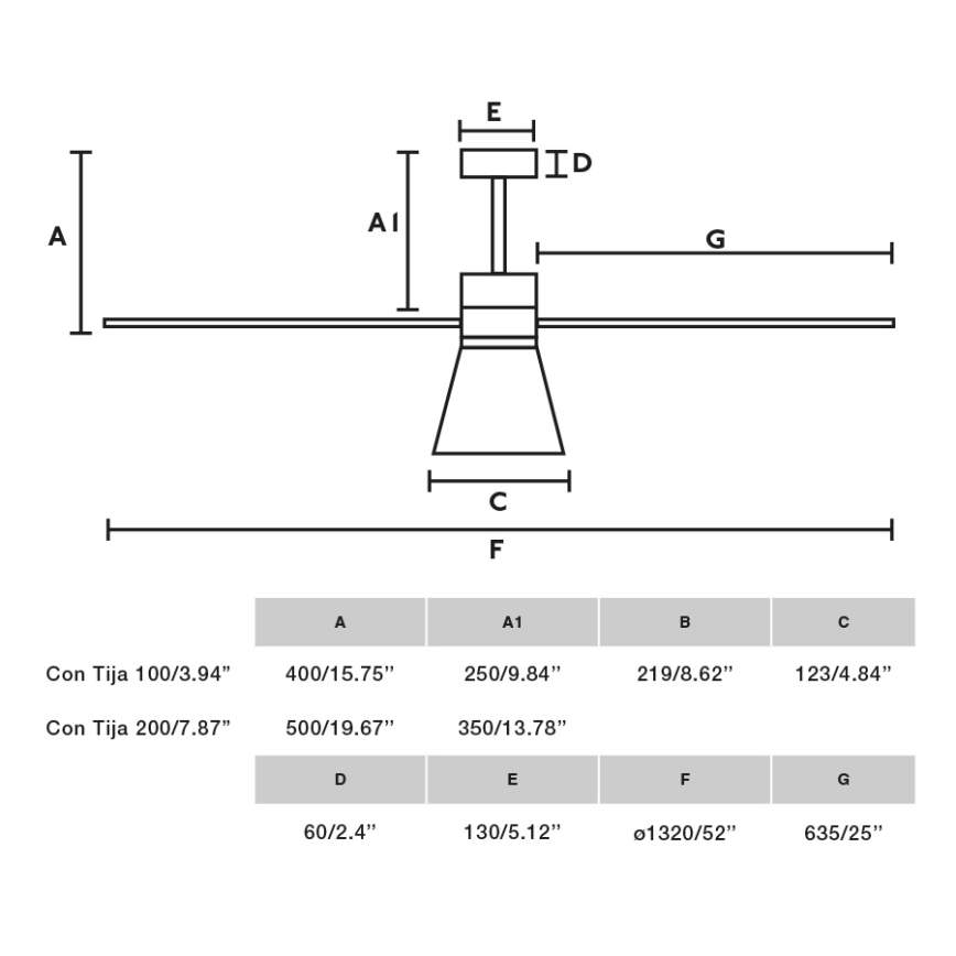 FARO 33762WT-24 - LED Dimmbarer Deckenventilator AMELIA L CONE LED/20W/230V 2700/3500/5000K grau pr. 132 cm Wi-Fi Tuya + Fernbedienung