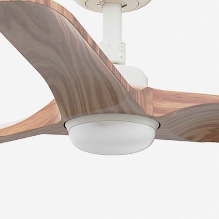 FARO 33805WT-1TW - Dimmbarer LED-Deckenventilator HEYWOOD S LED/10W/230V 2700/4000/6000K Holz/weiß d 90 cm Wi-Fi Tuya + Fernbedienung