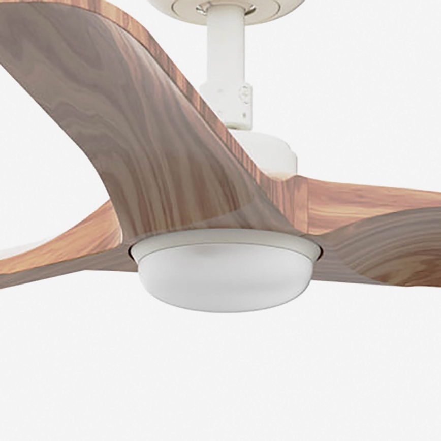 FARO 33805WT-1TW - LED-dimmbarer Deckenventilator HEYWOOD mit LED/10W/230V 2700/3000/4000K Holz/Weiß Ø 90 cm Wi-Fi Tuya + Fernbedienung