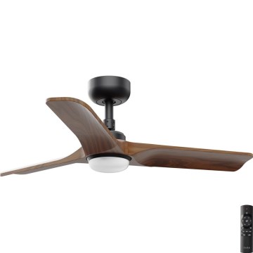 FARO 33806-1TW - LED dimmbarer Deckenventilator HEYWOOD S LED/10W/230V 2700/4000/6000K Holz/Schwarz Ø 90 cm + Fernbedienung