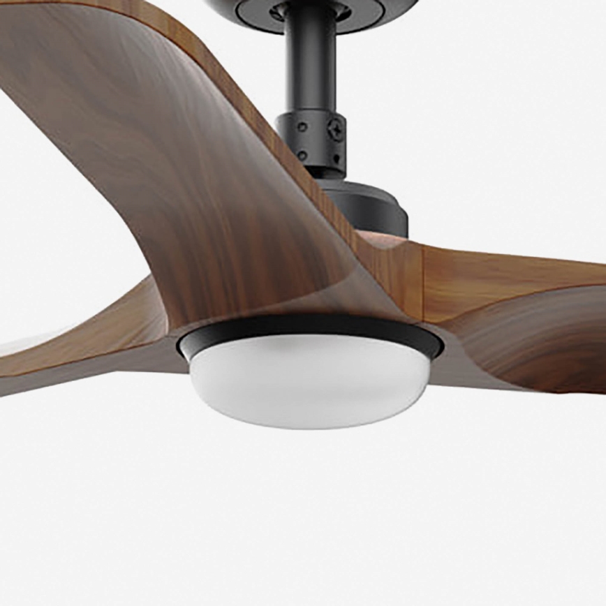 FARO 33806-1TW - LED-dimmbarer Deckenventilator HEYWOOD mit LED/10W/230V 2700/3000/4000K Holz/Schwarz Ø 90 cm + Fernbedienung