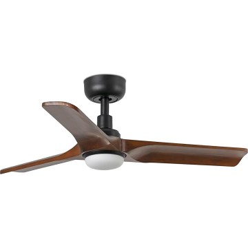 FARO 33806WT-1TW - LED dimmbarer Deckenventilator HEYWOOD S LED/10W/230V 2700/4000/6000K Holz/Schwarz Ø 90 cm Wi-Fi Tuya + Fernbedienung