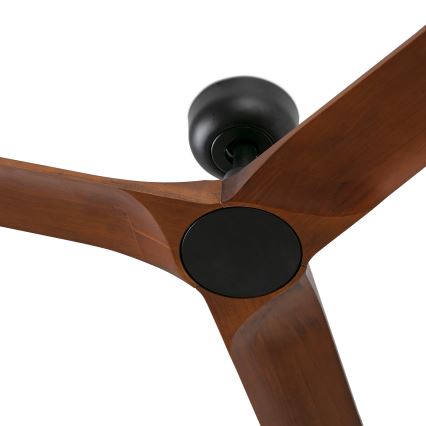 FARO 33806WT - Deckenventilator HEYWOOD S Holz/Schwarz Ø 90 cm Wi-Fi Tuya + Fernbedienung