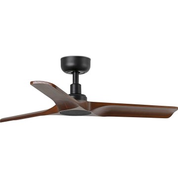 FARO 33806WT - Deckenventilator HEYWOOD S Holz/Schwarz Ø 90 cm Wi-Fi Tuya + Fernbedienung