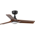 FARO 33806WT1S - LED-dimmbarer Deckenventilator HEYWOOD S mit LED/10W/230V 2700/3000/4000K Ø 90 cm Holz/Schwarz Wi-Fi Tuya + Fernbedienung
