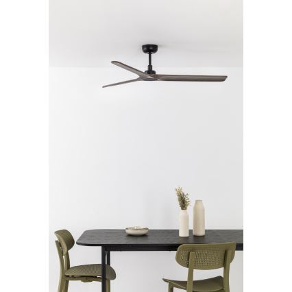 FARO 33809WT - Deckenventilator HEYWOOD L Holz/schwarz d 132 cm Wi-Fi Tuya + Fernbedienung
