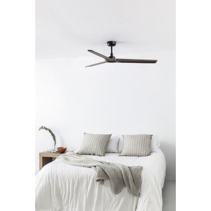 FARO 33809WT - Deckenventilator HEYWOOD L Holz/schwarz d 132 cm Wi-Fi Tuya + Fernbedienung