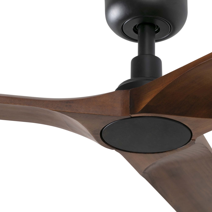 FARO 33809WT - Deckenventilator HEYWOOD L Holz/schwarz d 132 cm Wi-Fi Tuya + Fernbedienung