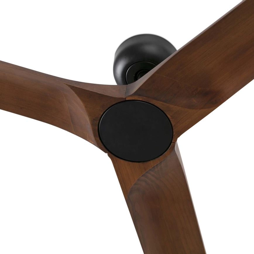 FARO 33809WT - Deckenventilator HEYWOOD L Holz/schwarz d 132 cm Wi-Fi Tuya + Fernbedienung