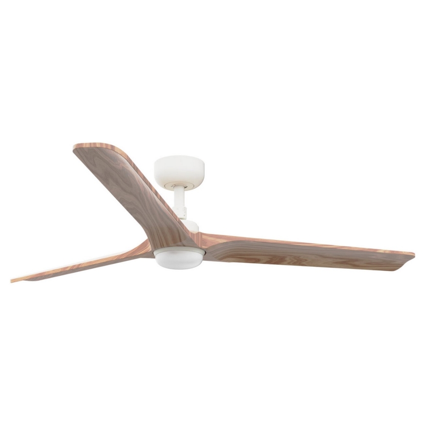 FARO 33810-1TW - Dimmbarer LED-Deckenventilator HEYWOOD L LED/10W/230V 2700/4000/6000K Holz/weiß d 132 cm + Fernbedienung