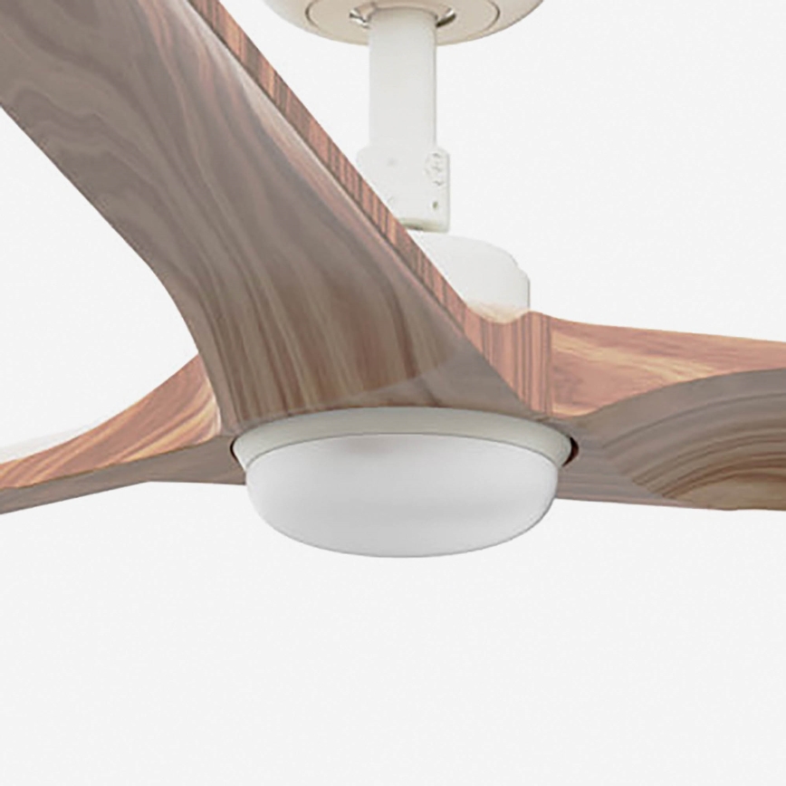 FARO 33810-1TW - Dimmbarer LED-Deckenventilator HEYWOOD L LED/10W/230V 2700/4000/6000K Holz/weiß d 132 cm + Fernbedienung
