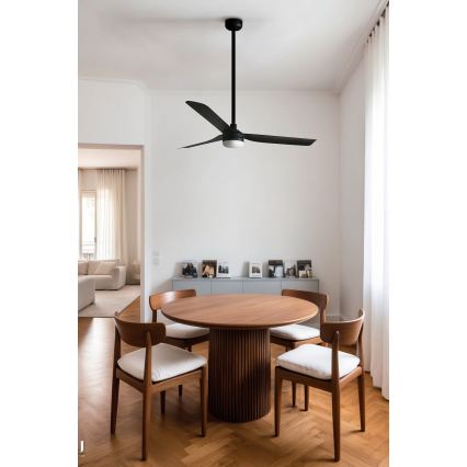 FARO 33815WT1S - LED-dimmbarer Deckenventilator PUNT M LED/18W/230V 2700/3000/4000K Ø 132 cm schwarz Wi-Fi Tuya + Fernbedienung