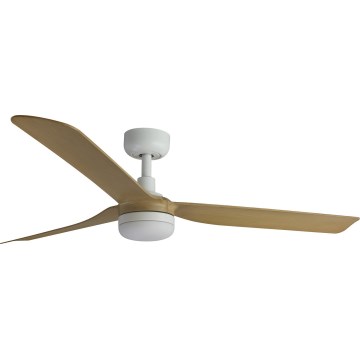 FARO 33816WT-20 - LED-dimmbarer Deckenventilator PUNT M LED/18W/230V braun/weiß Ø 132 cm Wi-Fi Tuya + Fernbedienung