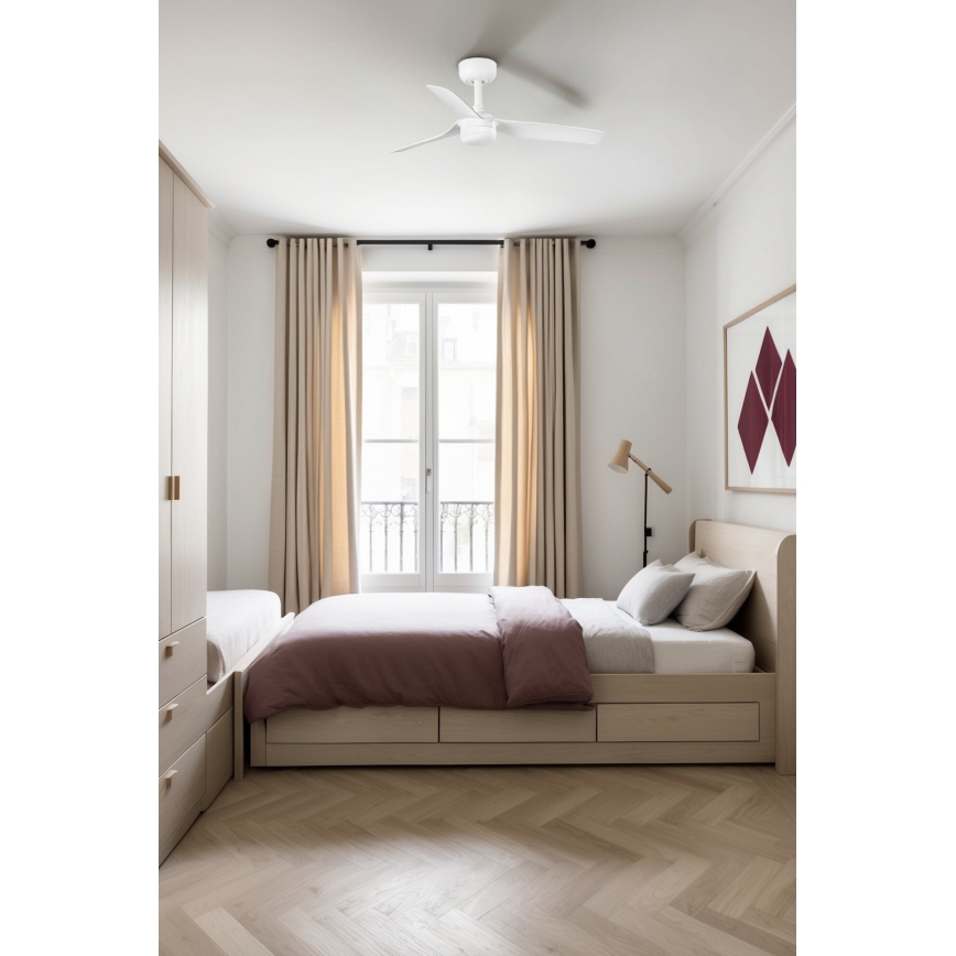 FARO 33820-1TW - dimmbarer LED-Deckenventilator MINI PUNT S LED/10W 2700/3000/4000K weiß Ø 90 cm + Fernbedienung